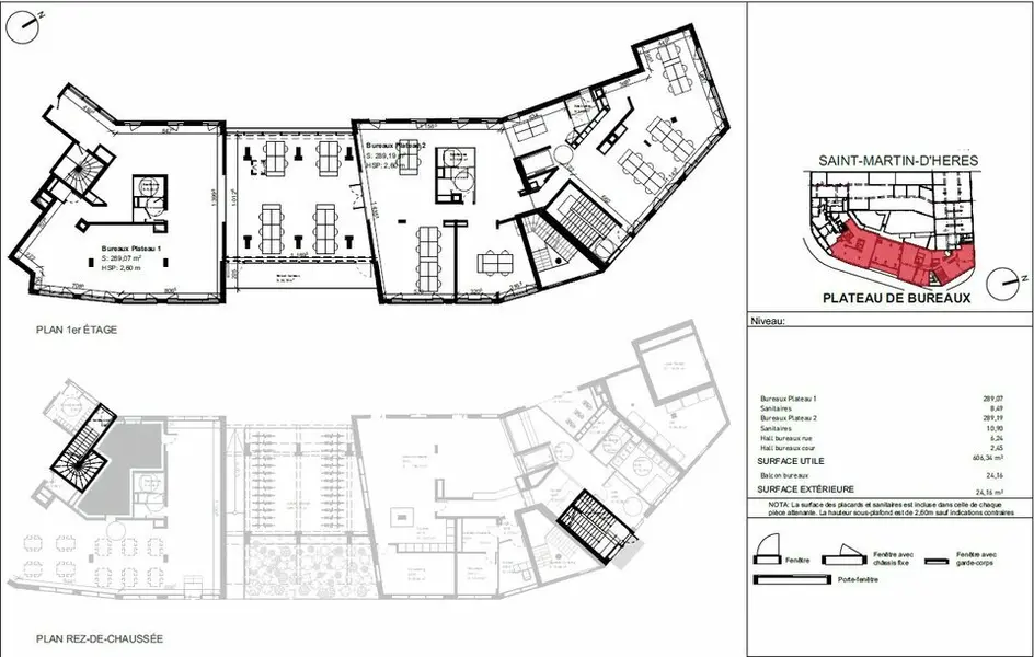 A vendre Bureaux 302m² Saint-Martin-d'Hères