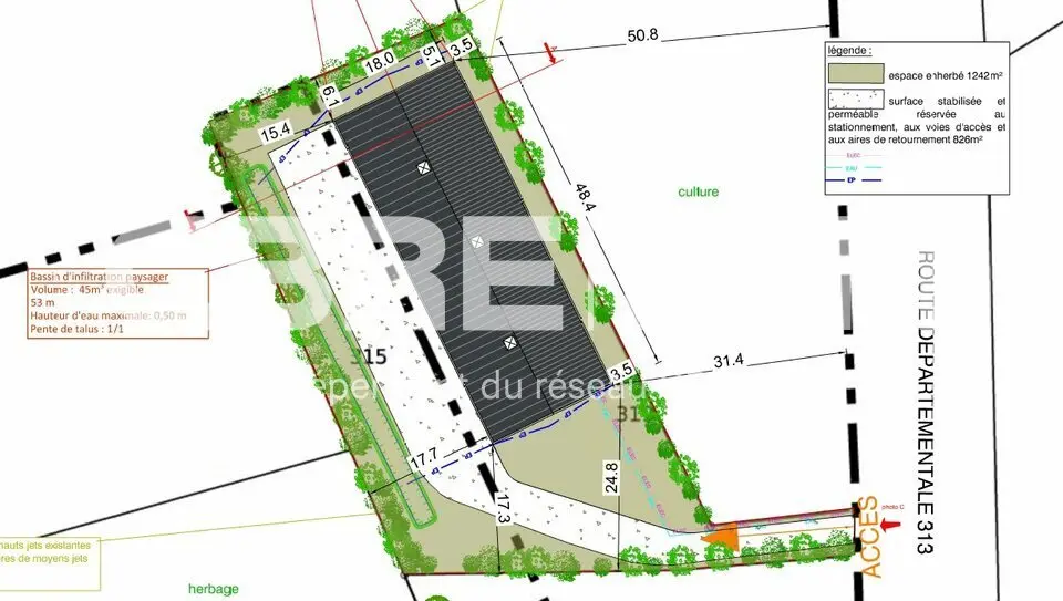 A louer Locaux d'activité 870m² Bourg-Achard