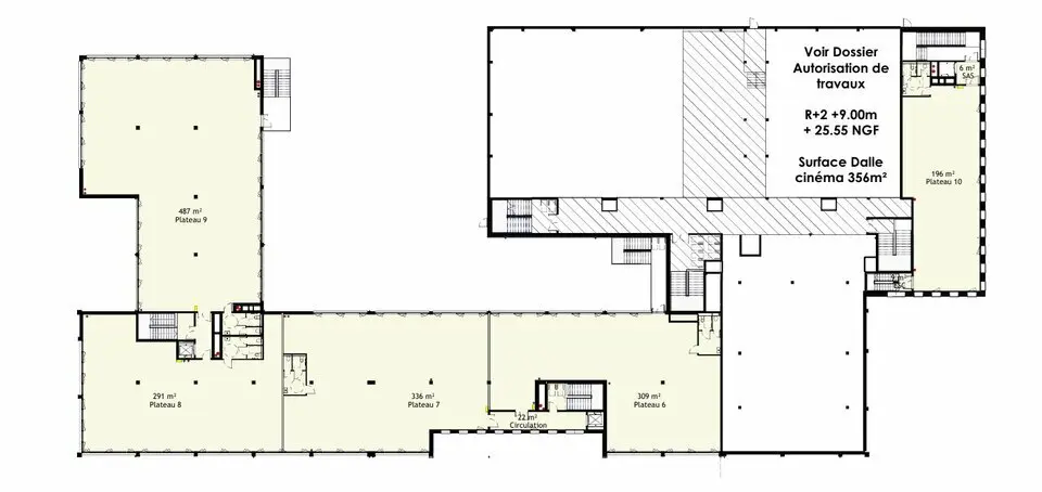 Plateau de bureau de 309m² environ à vendre!