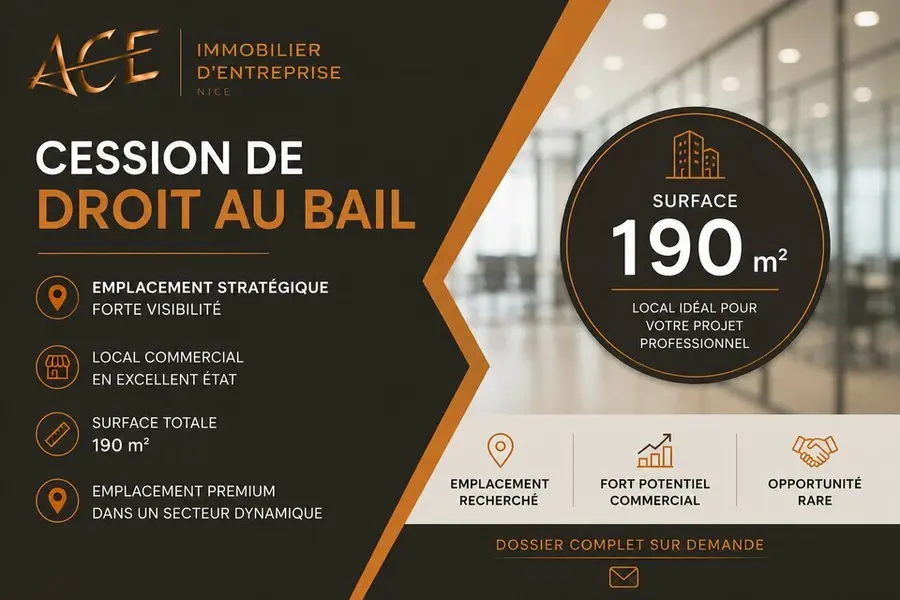 Local Commercial à vendre - Nice (06000) - 190 m² - 0 €